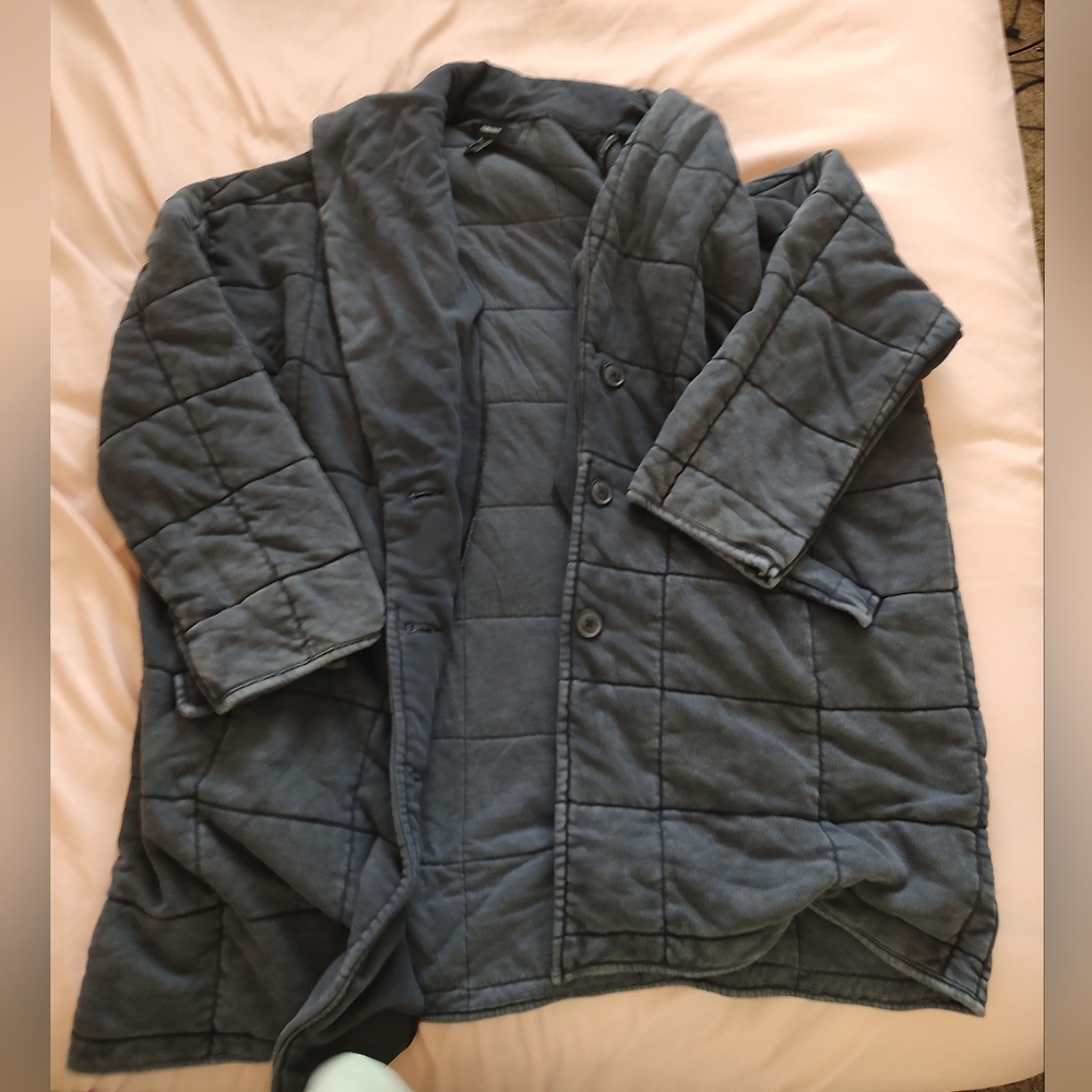Forever 21 Charcoal Quilted Coat